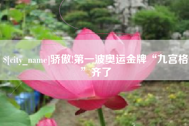济源骄傲!第一波奥运金牌“九宫格”齐了