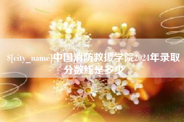 济源中国消防救援学院2024年录取分数线是多少
