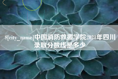 济源中国消防救援学院2021年四川录取分数线是多少