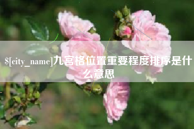 济源九宫格位置重要程度排序是什么意思