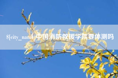 济源中国消防救援学院要体测吗