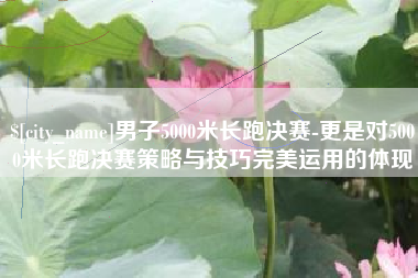 济源男子5000米长跑决赛-更是对5000米长跑决赛策略与技巧完美运用的体现