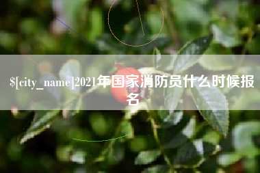 济源2021年国家消防员什么时候报名