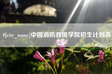 济源中国消防救援学院招生计划表