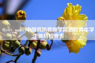 济源中国消防救援学院招收青年学生体格检查表